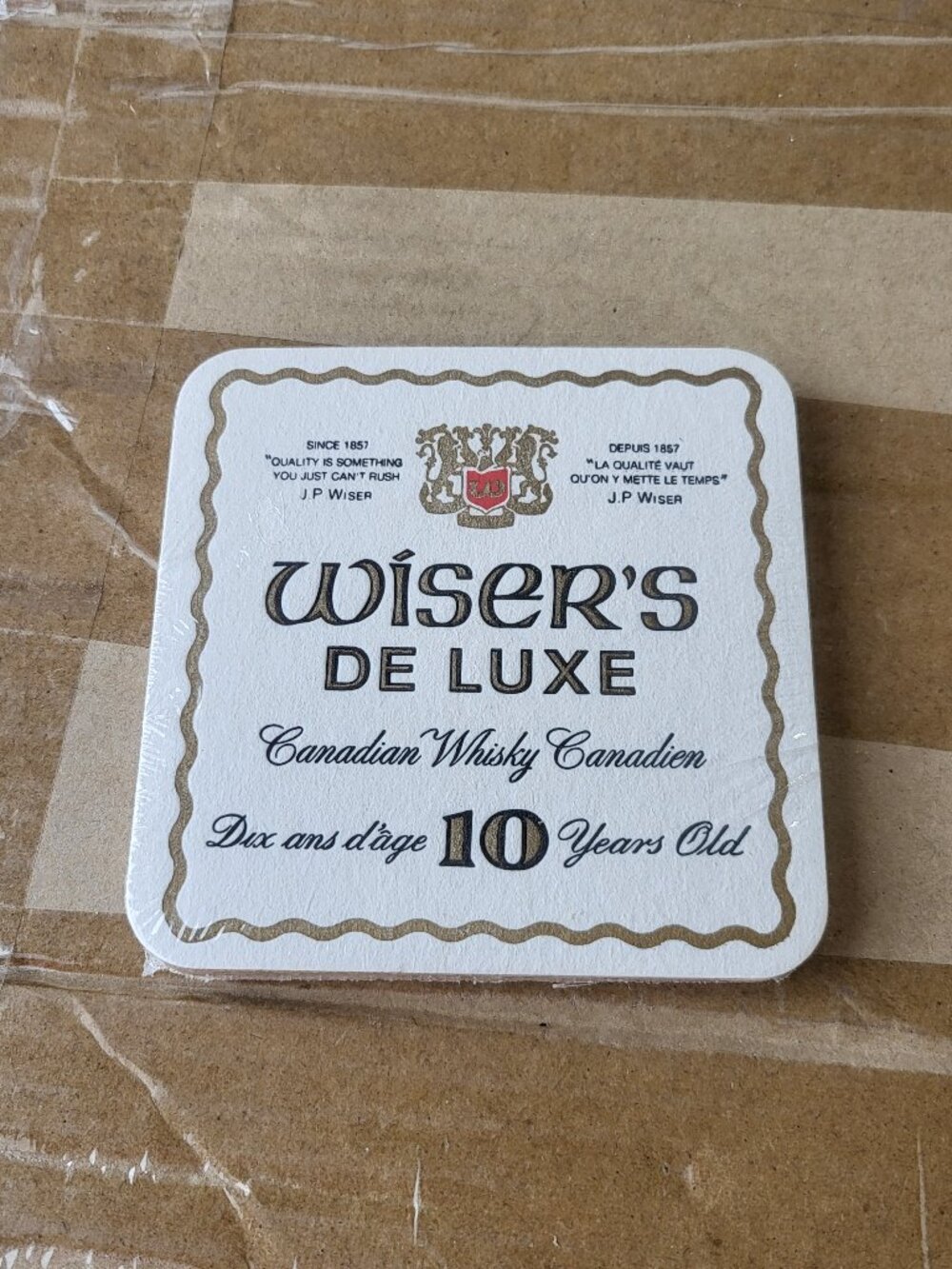 VINTAGE WISER'S WHISKEY CARDBOARD COASTERS - SET OF 6 BRAND NEW AND SEALED BIN A